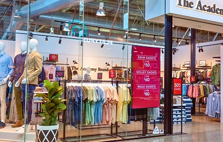 Retail shops on the tower podium